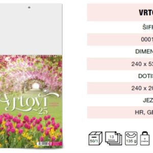 Kalendar Vrtovi - velika glava