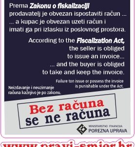 Oznaka - Pozor - Obavezan račun - mala