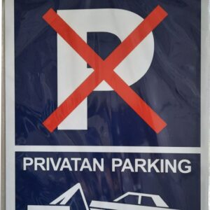 A208-Zabranjeno parkiranje-ploča 30x39 Privatan parking, Pauk - plavo